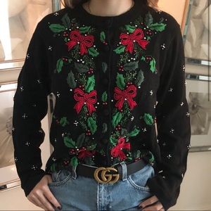 Vintage Holly Ugly Christmas Sweater
